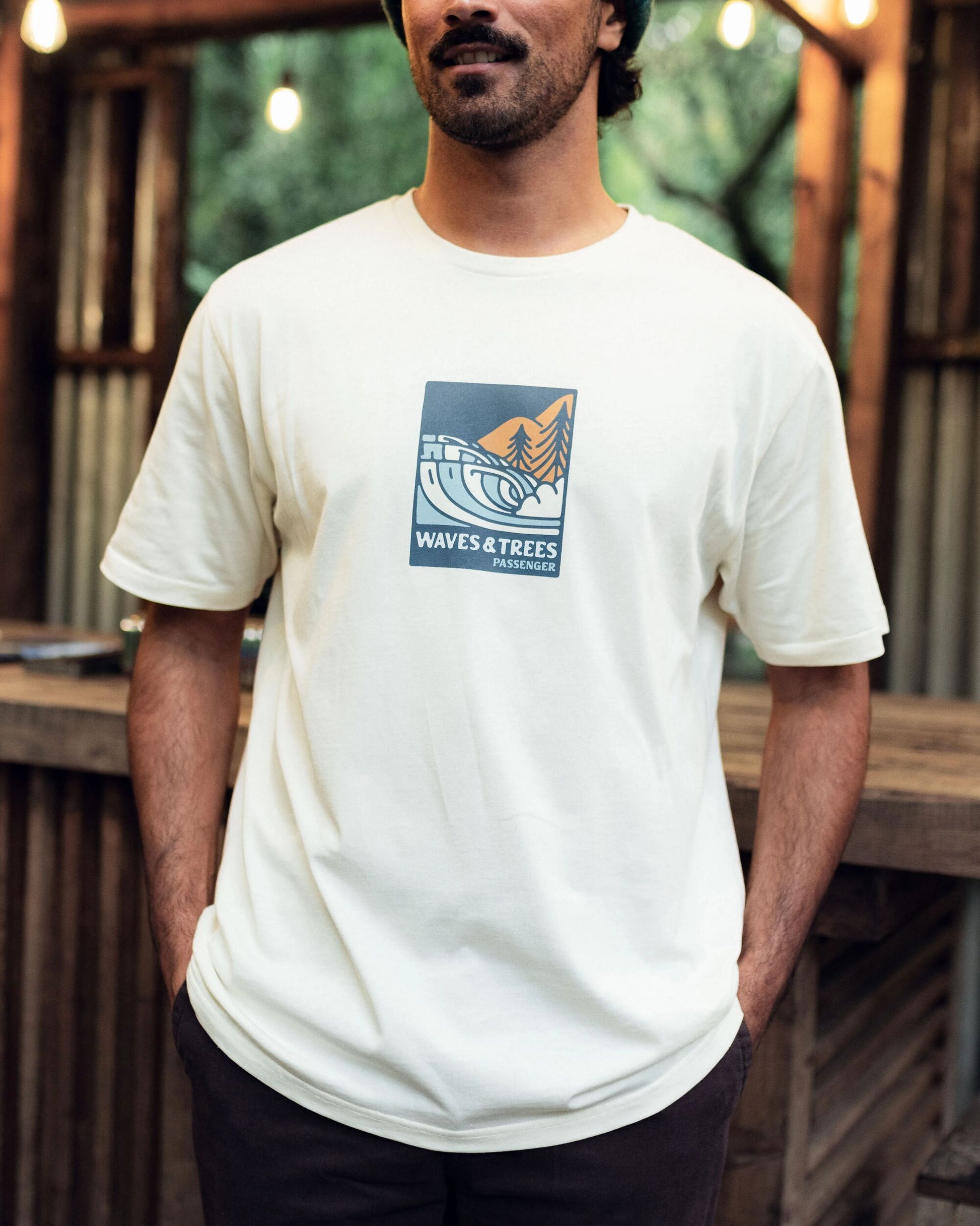 Waves & Trees Organic Cotton T-Shirt - Birch