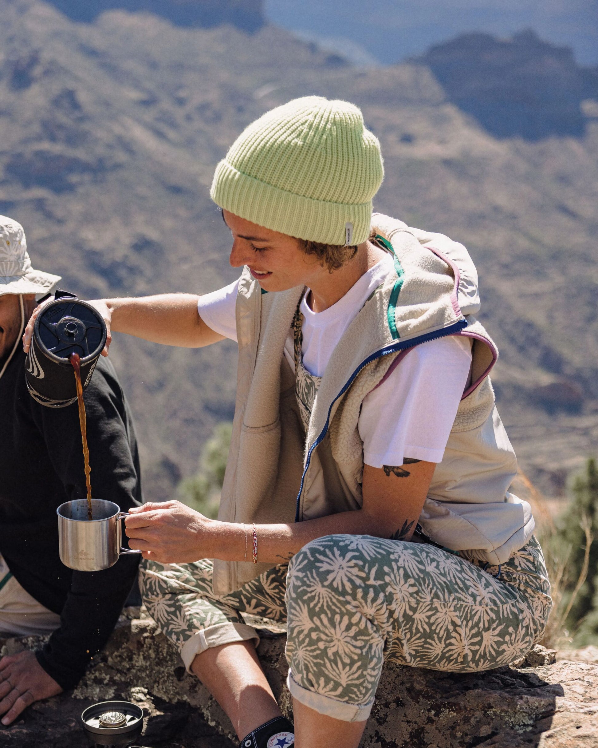 Womens_Compass Recycled Beanie - Lime Juice