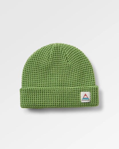 Moss Double Layer Recycled Waffle Beanie - Pear Green