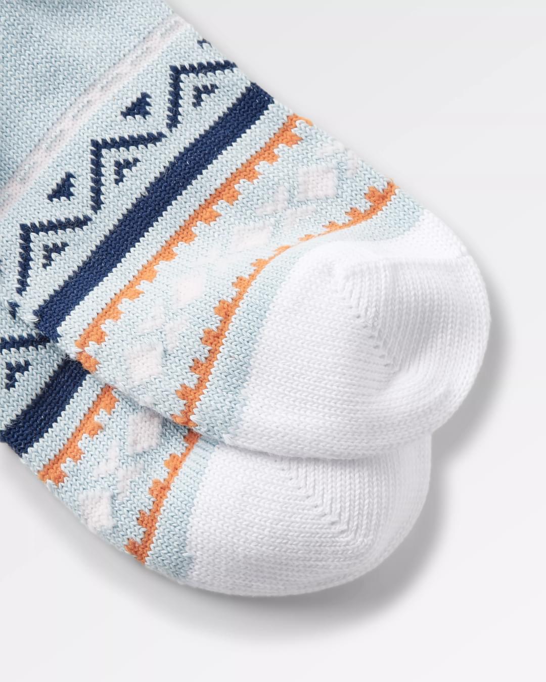 Organic Mid-weight Patterned Socks - Blue Fog