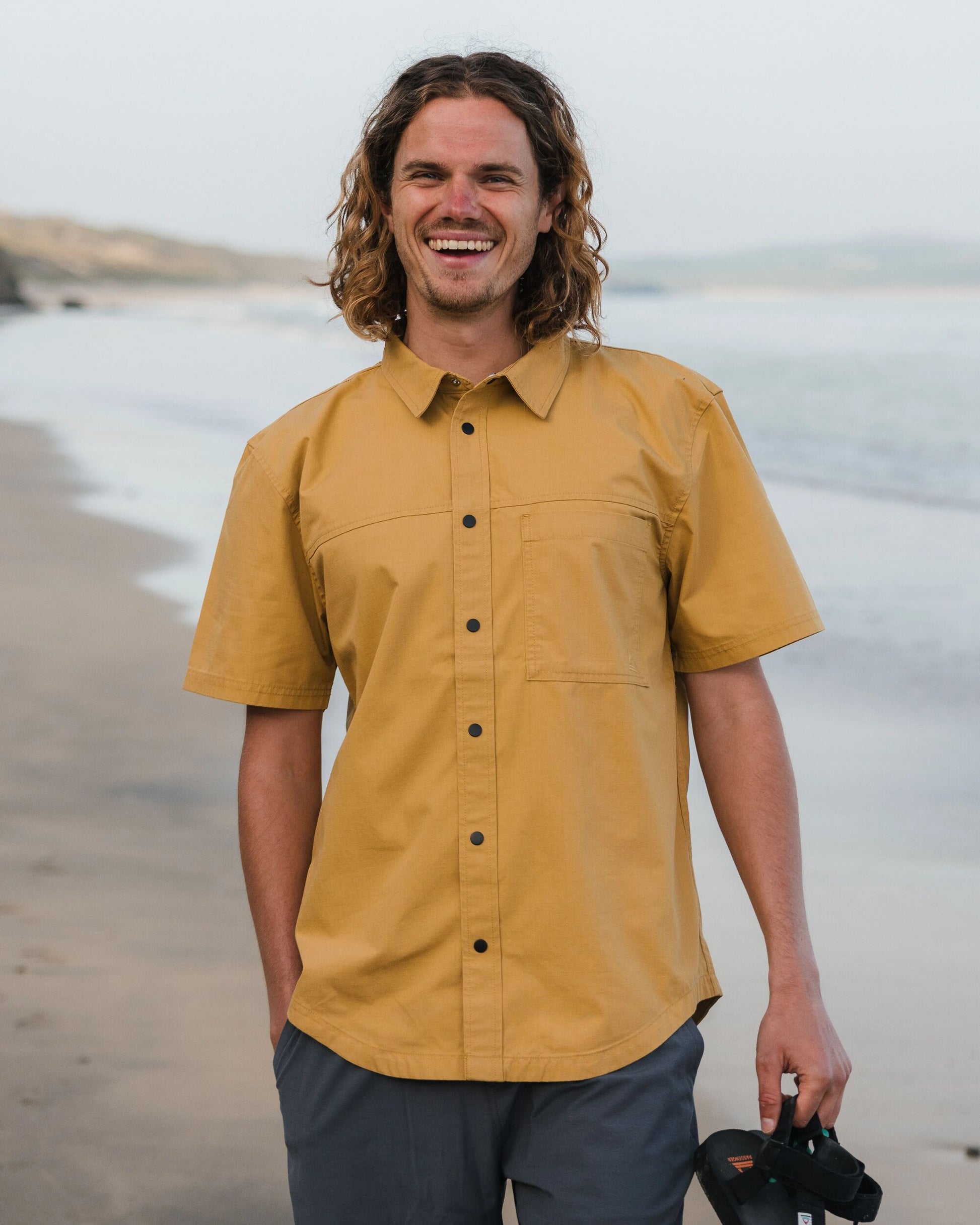 Way Ripstop Short Sleeve Shirt - Mustard Gold