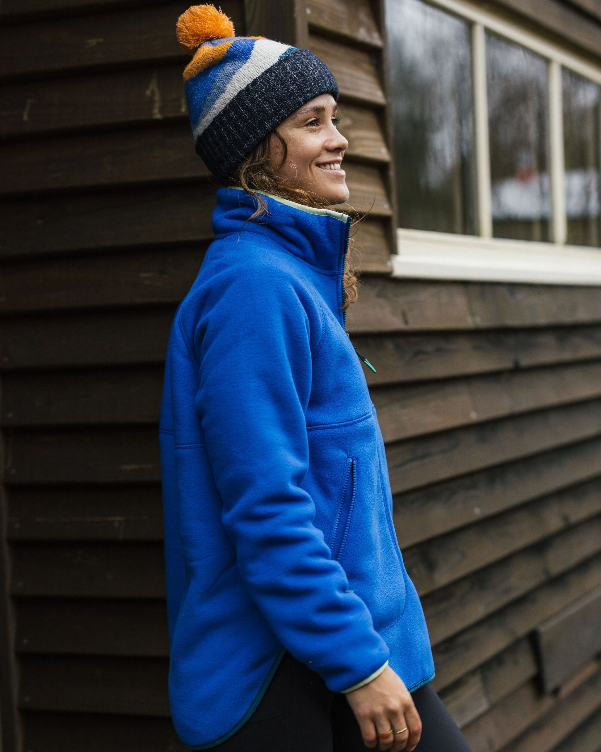 Folksy Recycled Sherpa Fleece - Azure Blue