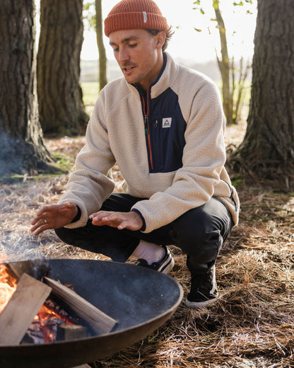 Offgrid 2.0 1/2 Zip Recycled Sherpa Fleece - Oatmeal/Navy