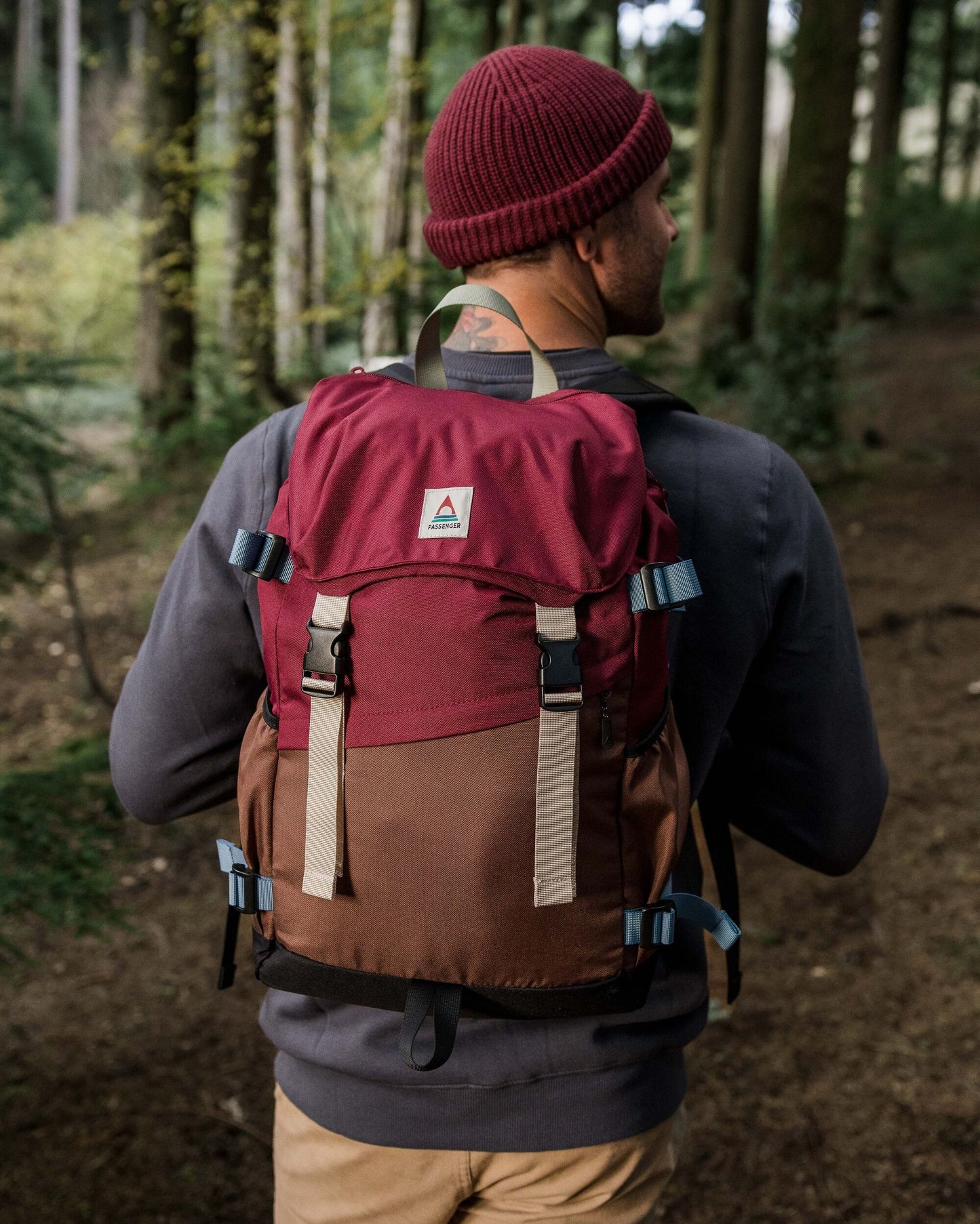 Male_Boondocker Recycled 26L Backpack - Burgundy/Chestnut