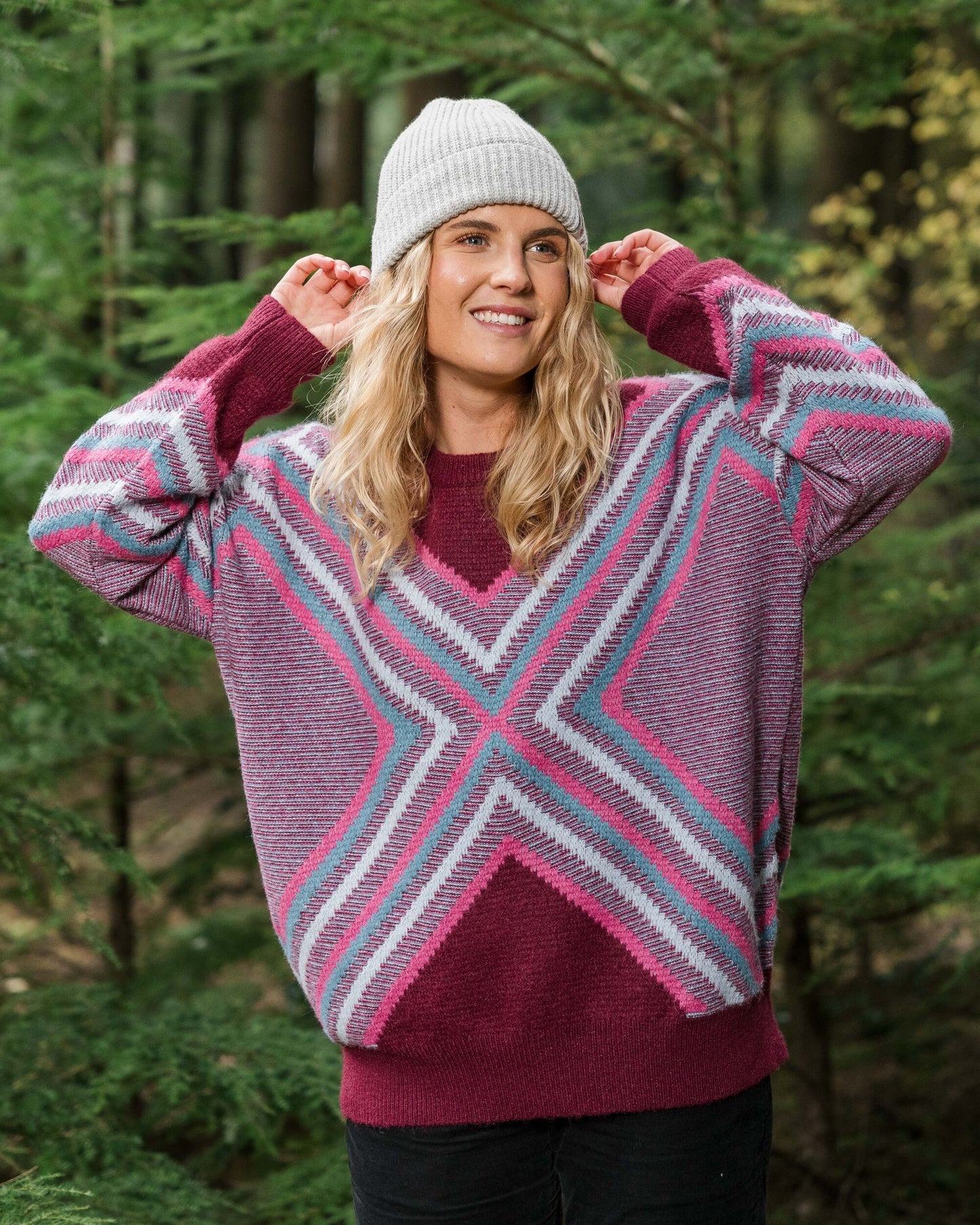 Homestead Oversized Recycled Knitted Jumper - Wine