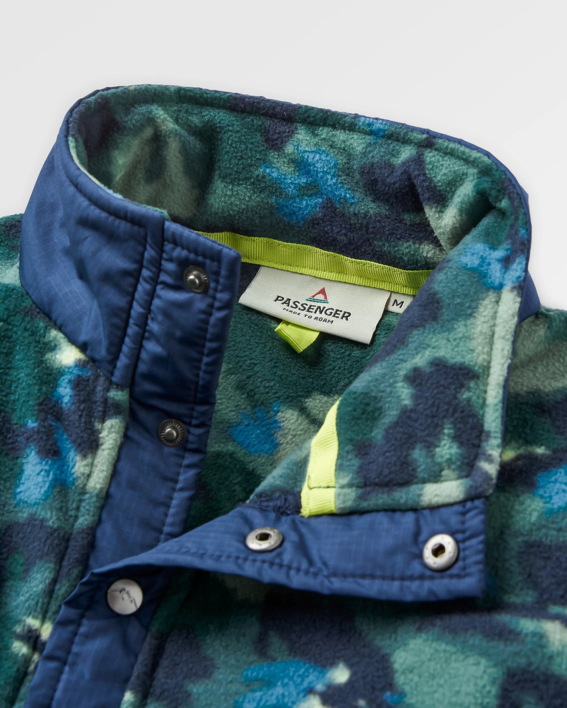 Adrift Recycled Polar Fleece - Alpine Camo Rain Forest