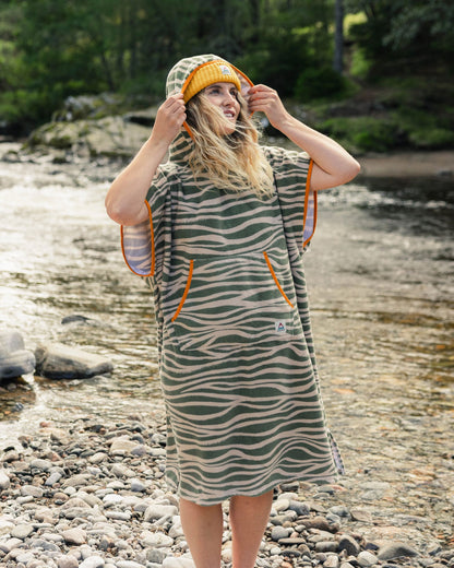 Tulum Recycled Towel Poncho - Strata Khaki