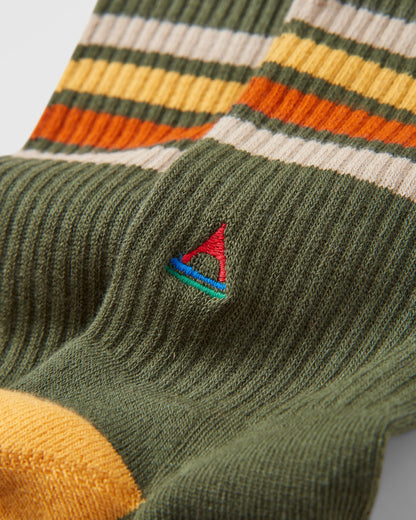 Organic Midweight Crew Socks - Khaki