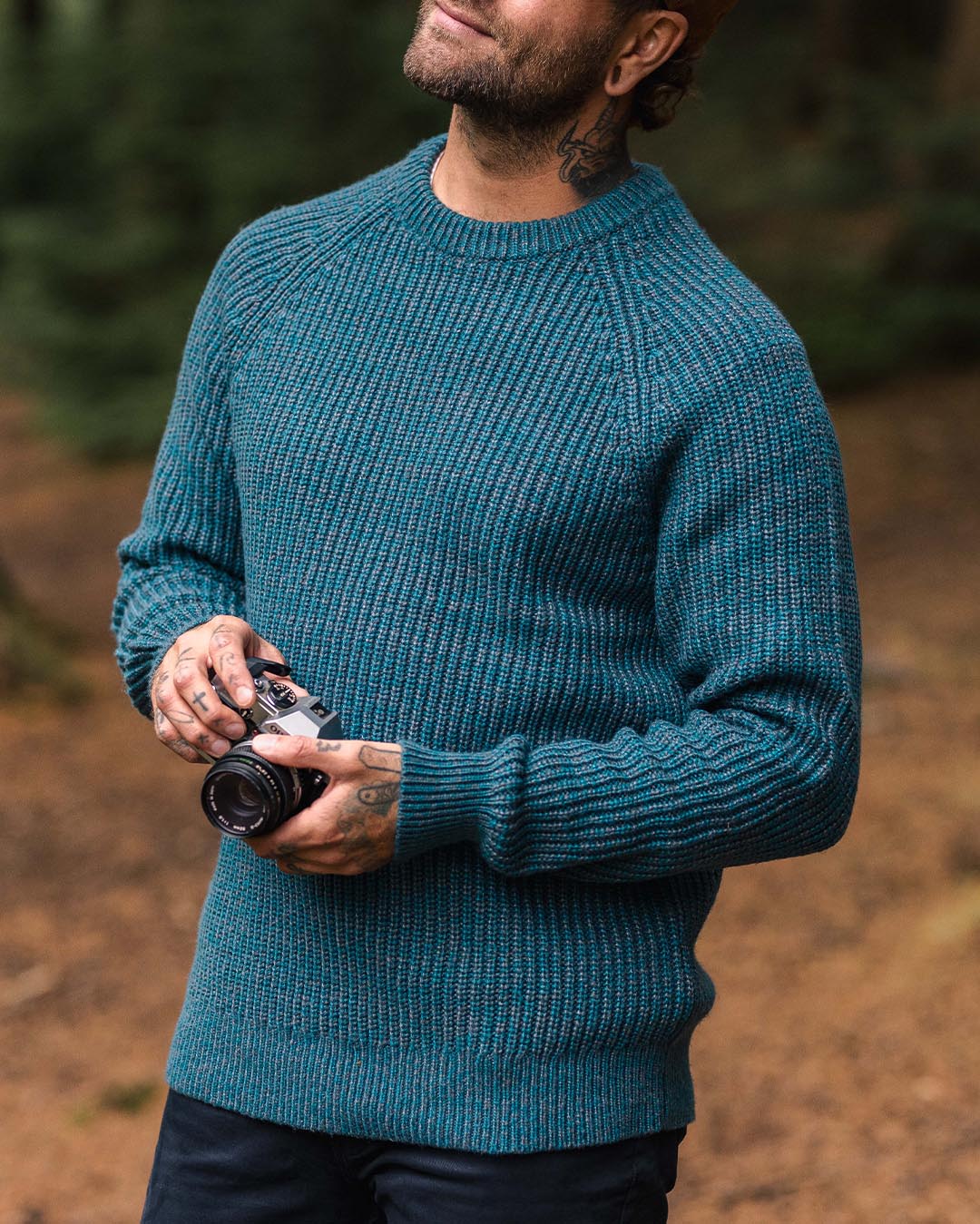 Fog Recycled Knitted Jumper - Deep Teal