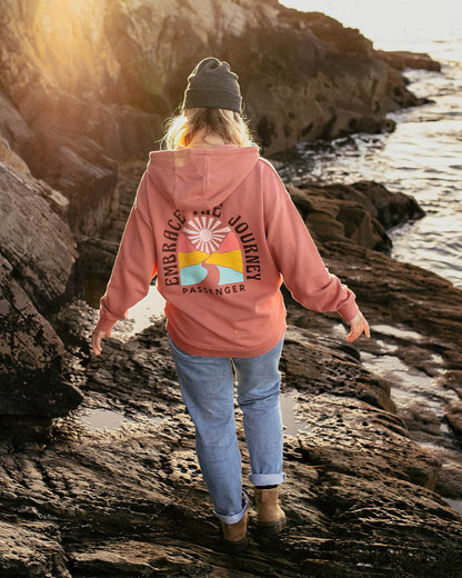 Embrace The Journey Recycled Cotton Oversized Hoodie - Pink Mahogony