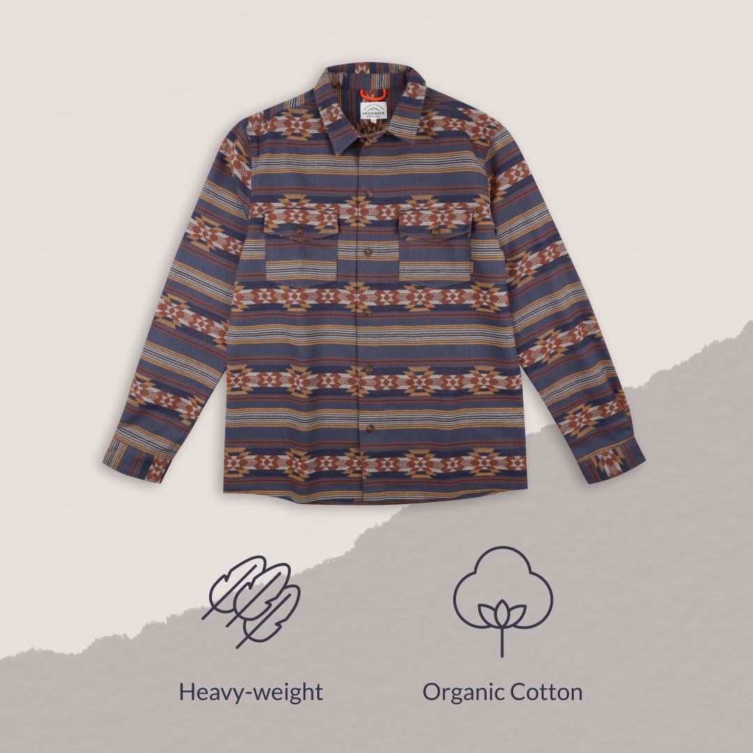 Woodland Organic Cotton Overshirt - Multi Dark Denim